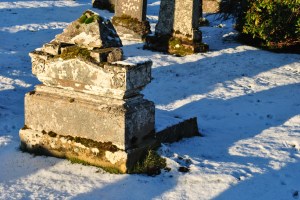 Daviot church graveyards of scotland winter sun