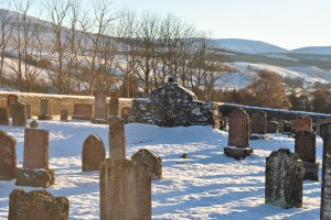Daviot church graveyards of scotland winter sun