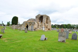 Kinloss Abbey and graveyard Moray Scotland