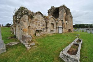 Kinloss Abbey and graveyard Moray Scotland
