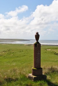 solitary column with urn sea view