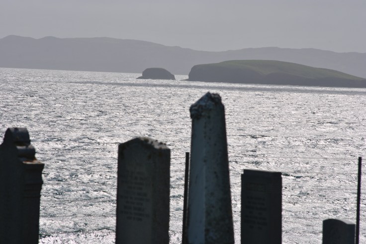 gravestones and the sea