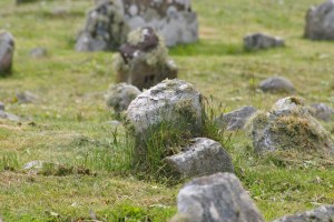 marker stones on graveyard