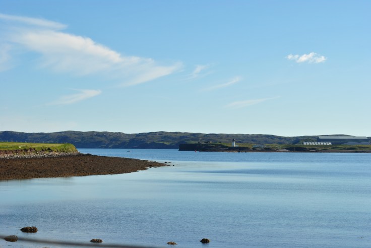 view from Sandwick cemetery towards Arnish