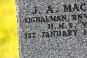 closeup 1st January CWCG gravestone Signalman