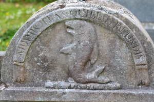 dolphin carving headstone