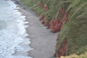 sandstone cliffs and beach